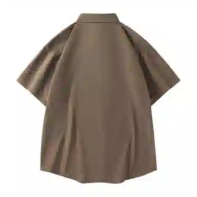 顶峰保罗 薄款翻领宽松休闲百搭通勤潮流简约短袖衬衫 男女同款