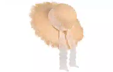 优幽兰 韩系氛围感大帽檐显脸小拉菲草设计感飘带草帽 时尚百搭夏天海边沙滩帽日系防紫外线遮阳帽太阳帽街拍旅游气质 草编 防晒帽 女款