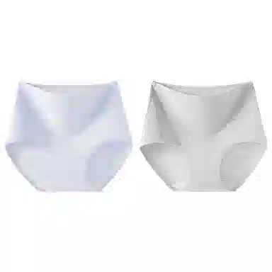 二三二三 纯色简约高腰设计透气吸湿排汗不卡档不勒肉不卷边三角裤柔软舒适亲肤防夹臀时尚百搭潮流内裤 女款 组合装