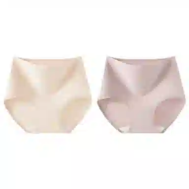 二三二三 纯色简约高腰设计透气吸湿排汗不卡档不勒肉不卷边三角裤柔软舒适亲肤防夹臀时尚百搭潮流内裤 女款 组合装