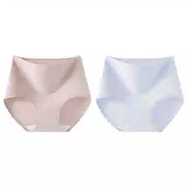二三二三 纯色简约高腰设计透气吸湿排汗不卡档不勒肉不卷边三角裤柔软舒适亲肤防夹臀时尚百搭潮流内裤 女款 组合装