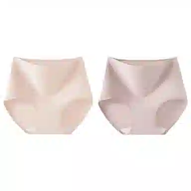 二三二三 纯色简约高腰设计透气吸湿排汗不卡档不勒肉不卷边三角裤柔软舒适亲肤防夹臀时尚百搭潮流内裤 女款 组合装