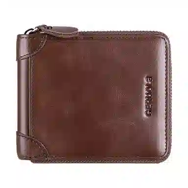 歌若拉 拉链多卡位证件包 头层牛皮 钱包 男款 多色