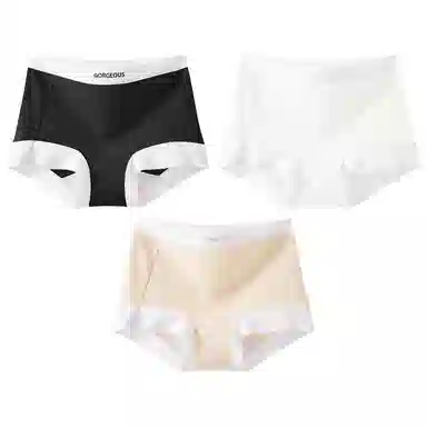 二三二三 柔软亲肤不卷边不卡档不夹臀不勒肉透气抑菌三角裤撞色字母极简风时尚简约内裤 女款 组合装