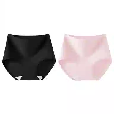 二三二三 纯色简约高腰设计透气吸湿排汗不卡档不勒肉不卷边三角裤柔软舒适亲肤防夹臀时尚百搭潮流内裤 女款 组合装