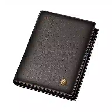 老人头 商务百搭轻薄时尚高级质感短款多卡位 头层牛皮 钱包 男款 黑色/啡色