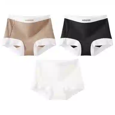 二三二三 柔软亲肤不卷边不卡档不夹臀不勒肉透气抑菌三角裤撞色字母极简风时尚简约内裤 女款 组合装