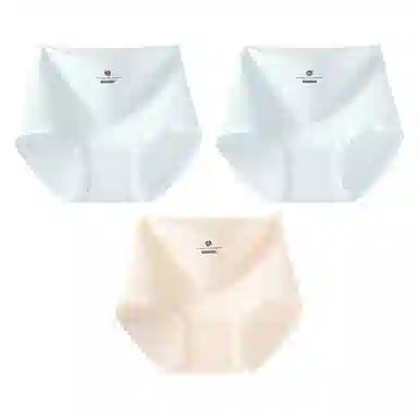 二三二三 纯棉高腰无痕亲肤柔软舒适中腰包臀不卡裆不夹臀不卷边三角抑菌透气吸汗纯色字母印花简约时尚百搭潮流内裤 女款 组合装