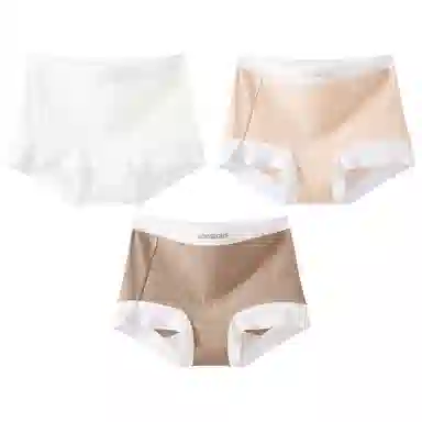 二三二三 柔软亲肤不卷边不卡档不夹臀不勒肉透气抑菌三角裤撞色字母极简风时尚简约内裤 女款 组合装