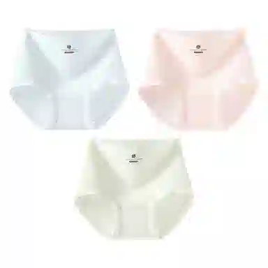 二三二三 纯棉高腰无痕亲肤柔软舒适中腰包臀不卡裆不夹臀不卷边三角抑菌透气吸汗纯色字母印花简约时尚百搭潮流内裤 女款 组合装