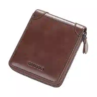 歌若拉 拉链多卡位证件包 头层牛皮 钱包 男款 多色