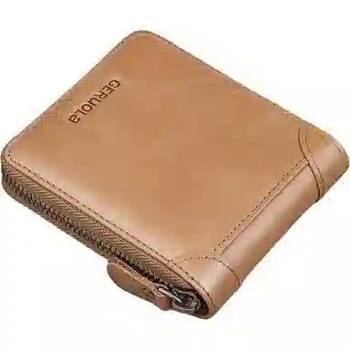 歌若拉 拉链多卡位证件包 头层牛皮 钱包 男款 多色