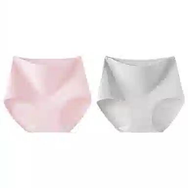 二三二三 纯色简约高腰设计透气吸湿排汗不卡档不勒肉不卷边三角裤柔软舒适亲肤防夹臀时尚百搭潮流内裤 女款 组合装