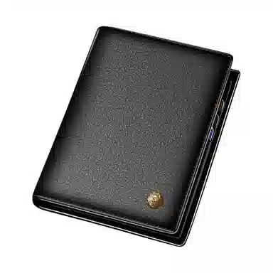 老人头 商务百搭轻薄时尚高级质感短款多卡位 头层牛皮 钱包 男款 黑色/啡色