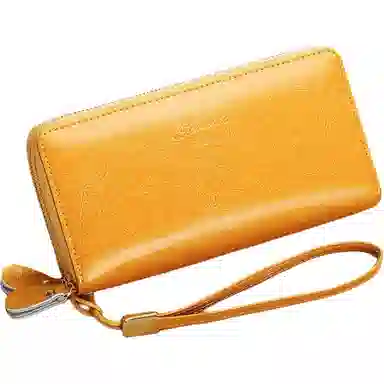 歌若拉 双拉链多卡位 牛皮 钱包 男女同款情侣款 多色