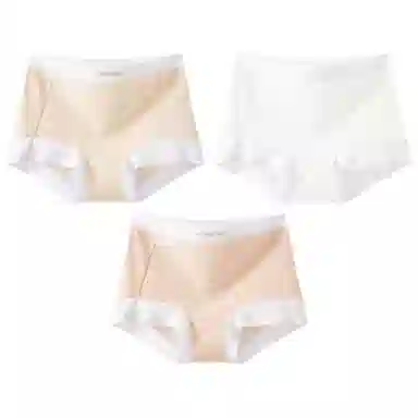 二三二三 柔软亲肤不卷边不卡档不夹臀不勒肉透气抑菌三角裤撞色字母极简风时尚简约内裤 女款 组合装