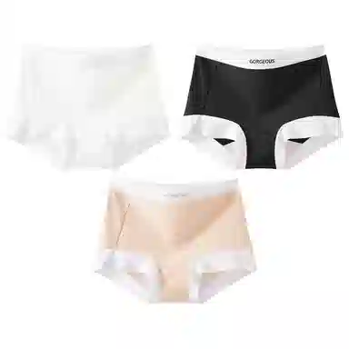二三二三 柔软亲肤不卷边不卡档不夹臀不勒肉透气抑菌三角裤撞色字母极简风时尚简约内裤 女款 组合装