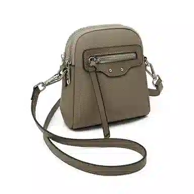 老人头 小众复古通勤简约时尚百搭 牛皮革 单肩斜挎包 女款 米白色/黑色/灰色