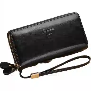 歌若拉 双拉链多卡位 牛皮 钱包 男女同款情侣款 多色