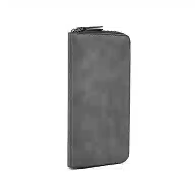 老人头 商务风长款 合成革 钱包 男女同款情侣款 深棕色