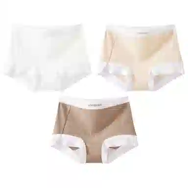 二三二三 柔软亲肤不卷边不卡档不夹臀不勒肉透气抑菌三角裤撞色字母极简风时尚简约内裤 女款 组合装