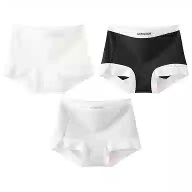 二三二三 柔软亲肤不卷边不卡档不夹臀不勒肉透气抑菌三角裤撞色字母极简风时尚简约内裤 女款 组合装