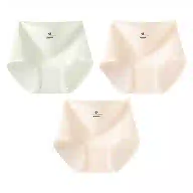 二三二三 纯棉高腰无痕亲肤柔软舒适中腰包臀不卡裆不夹臀不卷边三角抑菌透气吸汗纯色字母印花简约时尚百搭潮流内裤 女款 组合装