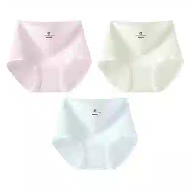 二三二三 纯棉高腰无痕亲肤柔软舒适中腰包臀不卡裆不夹臀不卷边三角抑菌透气吸汗纯色字母印花简约时尚百搭潮流内裤 女款 组合装