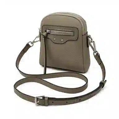 老人头 小众复古通勤简约时尚百搭 牛皮革 单肩斜挎包 女款 米白色/黑色/灰色