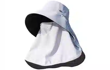 优幽兰 时尚百搭大帽檐遮阳帽小众设计感全脸面罩护颈披肩一体夏季户外出行骑车防紫外线透气太阳帽子 锦纶 防晒帽 女款