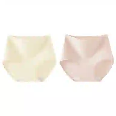 二三二三 纯色简约高腰设计透气吸湿排汗不卡档不勒肉不卷边三角裤柔软舒适亲肤防夹臀时尚百搭潮流内裤 女款 组合装