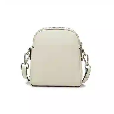 老人头 小众复古通勤简约时尚百搭 牛皮革 单肩斜挎包 女款 米白色/黑色/灰色