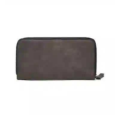 老人头 商务风长款 合成革 钱包 男女同款情侣款 深棕色