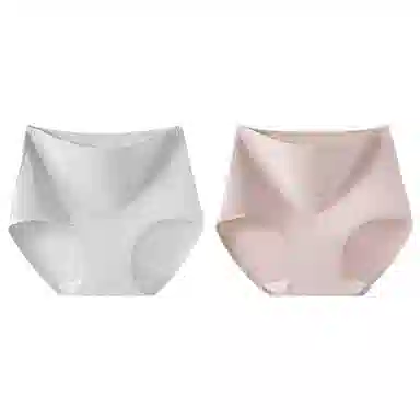 二三二三 纯色简约高腰设计透气吸湿排汗不卡档不勒肉不卷边三角裤柔软舒适亲肤防夹臀时尚百搭潮流内裤 女款 组合装