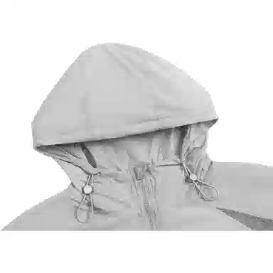 Atry拼接解构基础国潮美式户外宽松连帽防晒服 男女同款 灰色