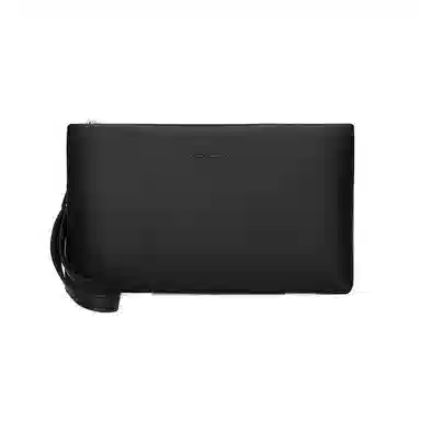 稻草人 英伦风纯色时尚高级感 牛皮革 手拿包 男款 黑色