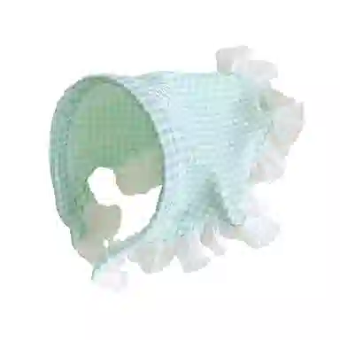 蒙妮 田园风蕾丝格子三角巾 布艺 发箍 女款