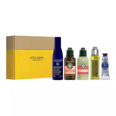 欧舒丹 蜡菊活颜保湿水润手霜沐浴露小样套装 滋润 五件套