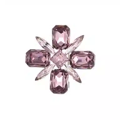 山一丸 时尚个性小众设计感别针西装开衫配饰气质紫色水晶星星 环保铜 胸针 女款