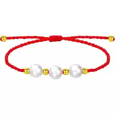 贝诗珠宝 编织红绳 新中式国潮手饰淡水珍珠  手链 女款