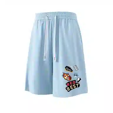红蜻蜓 美式复古高街设计感经典品牌印花舒适宽松百搭日常通勤潮流时尚简约直筒休闲短裤 男女同款