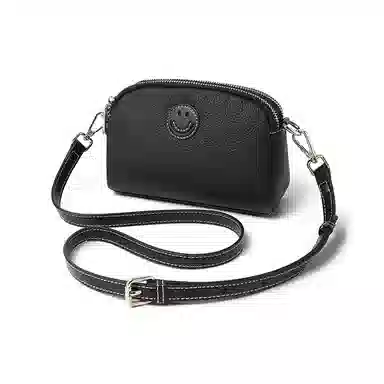 老人头 百搭简约时尚笑脸 头层牛皮 单肩包 女款 多色