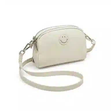 老人头 百搭简约时尚笑脸 头层牛皮 单肩包 女款 多色