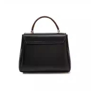 红蜻蜓 高级感经典设计气质百搭通勤妈妈老花 牛剖层皮革拼合成革 轻巧便携学院风女友斜挎包单肩包手提包 女款 咖啡色/黑色/奶昔白