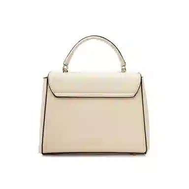 红蜻蜓 高级感经典设计气质百搭通勤妈妈老花 牛剖层皮革拼合成革 轻巧便携学院风女友斜挎包单肩包手提包 女款 咖啡色/黑色/奶昔白