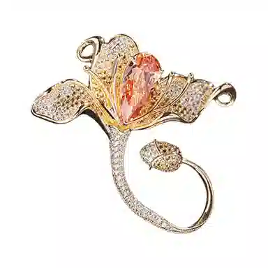 山一丸 复古花朵衣饰西装礼服优雅郁金香 优质环保铜·电镀 胸针 女款