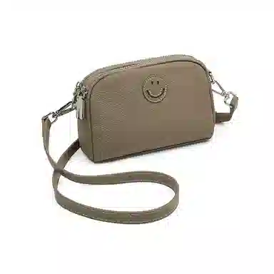 老人头 百搭简约时尚笑脸 头层牛皮 单肩包 女款 多色