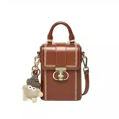 纳兰杜 夏天女士洋气迷你小众包包轻便散步休闲小巧百搭包包礼盒装 牛皮拼合成革 手机包斜挎包单肩包 中号 女款 米白色