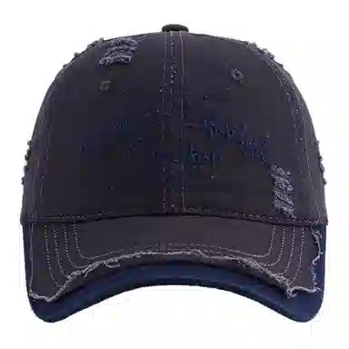 艾佳微 破洞软顶户外休闲遮阳韩版时尚字母刺绣 棉 鸭舌帽 男女同款情侣款