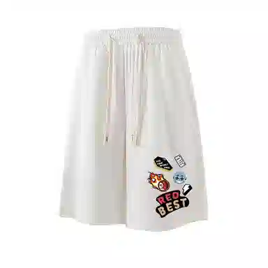 红蜻蜓 美式复古高街设计感经典品牌印花舒适宽松百搭日常通勤潮流时尚简约直筒休闲短裤 男女同款